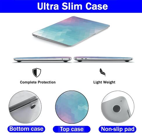 حافظة متوافقة مع حافظة MacBook Air 13 بوصة، RKINC 2022، إصدار 2021-2018 A2337 M1 A2179 A1932 Retina Display Touch ID، غطاء صلب من البلاستيك وغطاء لوحة المفاتيح وواقي شاشة (رخام أسود أبيض) in Saudi Arabia