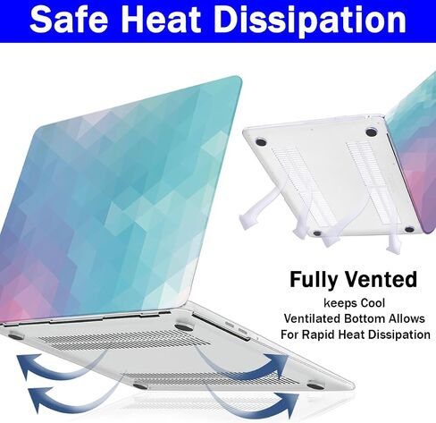 حافظة متوافقة مع حافظة MacBook Air 13 بوصة، RKINC 2022، إصدار 2021-2018 A2337 M1 A2179 A1932 Retina Display Touch ID، غطاء صلب من البلاستيك وغطاء لوحة المفاتيح وواقي شاشة (رخام أسود أبيض) in Saudi Arabia