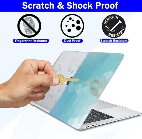 حافظة متوافقة مع حافظة MacBook Air 13 بوصة، RKINC 2022، إصدار 2021-2018 A2337 M1 A2179 A1932 Retina Display Touch ID، غطاء صلب من البلاستيك وغطاء لوحة المفاتيح وواقي شاشة (رخام أسود أبيض) in Saudi Arabia