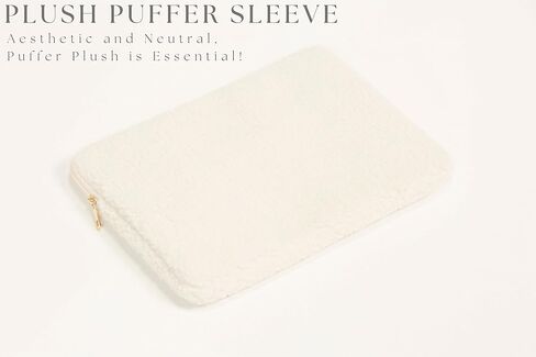 Plush Puffy Laptop Sleeve 13-16 Inch Laptop Sleeve. Beige Laptop Sleeve 14 inch Laptop case Computer Bags for laptops for Women Computer case for MacBook case Laptop Carrying case for Computer Bag in Kuwait