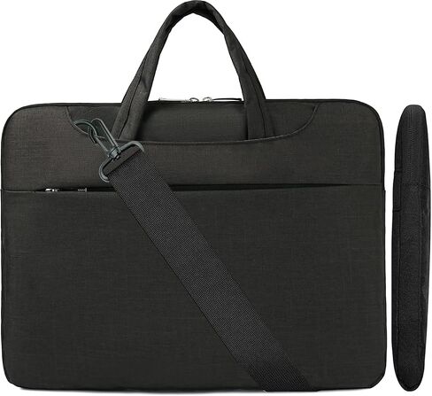 حقيبة كتف للكمبيوتر المحمول مقاس 13-14 بوصة لجهاز Macbook HP Lenovo Dell ASUS Acer Chromebook 14/ HP Stream 14/ Dell 14/ Lenovo IdeaPad 14/,13-14 بوصة حقيبة كمبيوتر محمول مقاومة للماء أثناء السفر - أسود in Saudi Arabia