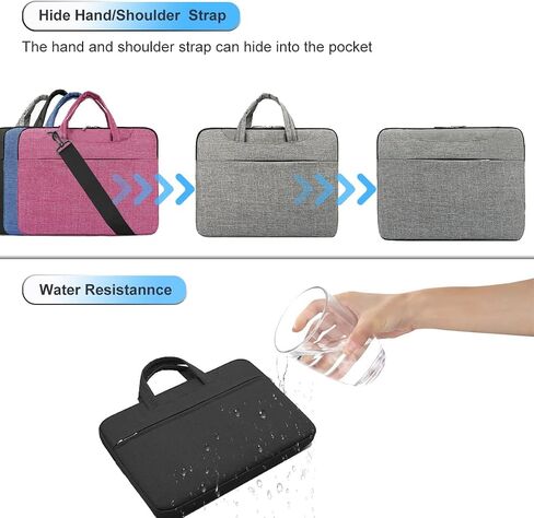 حقيبة كتف للكمبيوتر المحمول مقاس 13-14 بوصة لجهاز Macbook HP Lenovo Dell ASUS Acer Chromebook 14/ HP Stream 14/ Dell 14/ Lenovo IdeaPad 14/,13-14 بوصة حقيبة كمبيوتر محمول مقاومة للماء أثناء السفر - أسود in Saudi Arabia