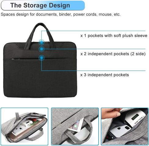 حقيبة كتف للكمبيوتر المحمول مقاس 13-14 بوصة لجهاز Macbook HP Lenovo Dell ASUS Acer Chromebook 14/ HP Stream 14/ Dell 14/ Lenovo IdeaPad 14/,13-14 بوصة حقيبة كمبيوتر محمول مقاومة للماء أثناء السفر - أسود in Saudi Arabia