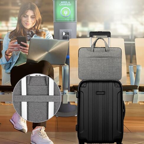 حقيبة كتف للكمبيوتر المحمول مقاس 13-14 بوصة لجهاز Macbook HP Lenovo Dell ASUS Acer Chromebook 14/ HP Stream 14/ Dell 14/ Lenovo IdeaPad 14/,13-14 بوصة حقيبة كمبيوتر محمول مقاومة للماء أثناء السفر - أسود in Saudi Arabia