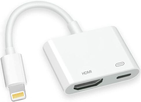 Apple MFi Certified Digital AV Adapter, Lightning to HDMI Converter for iPhone 14 13 12 11 X 8 7 to HD TV/Projector/Monitor (White) in Saudi Arabia