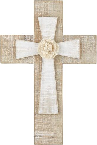 العلامات التجارية الإبداعية Faithworks-صليب حائط خشبي، 30.48 سم، زهرة in Kuwait