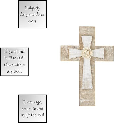 العلامات التجارية الإبداعية Faithworks-صليب حائط خشبي، 30.48 سم، زهرة in Kuwait