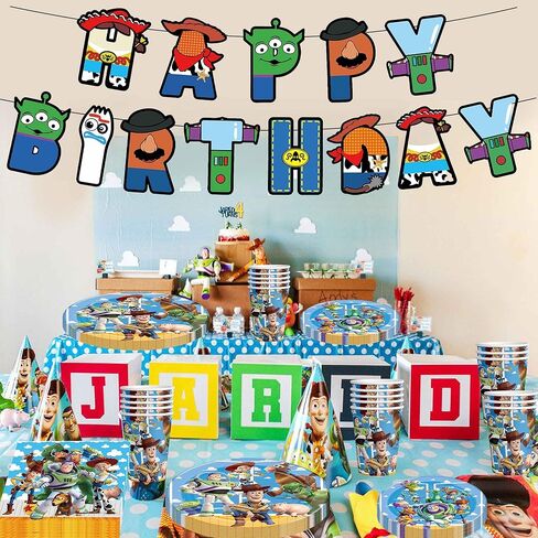 60PCS Toy Birthday Party Supplies - Disposable Story Paper Cake Plates Napkins and Cups Party Decorations for Boys Girl Birthday Decor, Serves 20 Guests in Kuwait