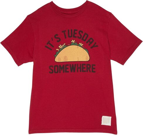 The It's Taco Tuesday Somewhere Cotton Crew Neck Tee (Big Kids) in Kuwait