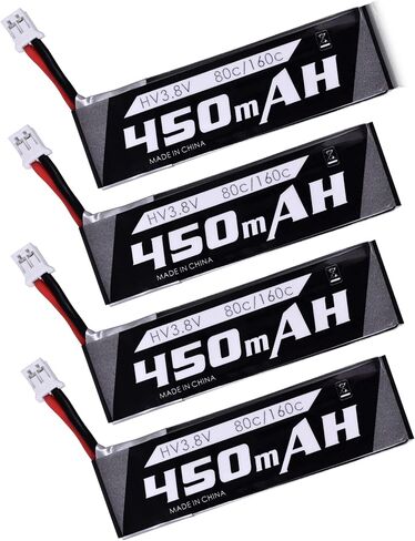 RunCam Emax Tinyhawk 2/3 Batteries 450mAh 1S OEM Lipo Battery 3.8V with JST-PH 2.0 Connector for Tinyhawk 2/3 Freestyle Tinyhawk/S EZ Pilot Mobula Micro FPV Drone(4 Packs) in Saudi Arabia