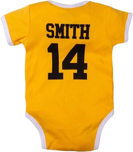 PDTXCLS TANGDIAABBCC Newborn Baby Boy Smith #14 Bel Air Academy Retro Basketball Girl Bodysuits Onesie Yellow (0-6 Months) in Saudi Arabia