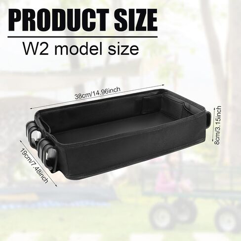 Stroller Tray for Wonderfold W2, Black Wagon Pram Snack Plate Kids Cup Holder Toy Placement with 4 Buckle Straps Faux Leather, Polyester Pushchair Snack Tray Accessories for Travel Outdoors Attachment in Saudi Arabia