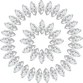 Horse Eye Crystal Rhinestones Pink Navette Point Back Gems Faceted Glass Rhinestones for Crafts, Jewelry Making 7x15MM 50Pcs