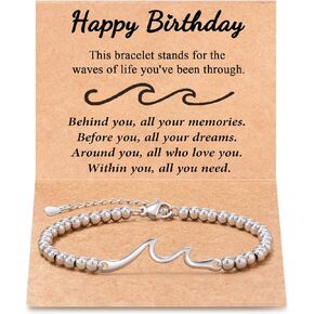 Tarsus Birthday Gifts for Women, Through The Waves of Life, Birthday Bracelet for Women Friend Sister Daughter Mom Grandma...