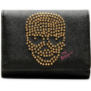 Betsey Johnson Skull Boss Trifold Wallet, Black