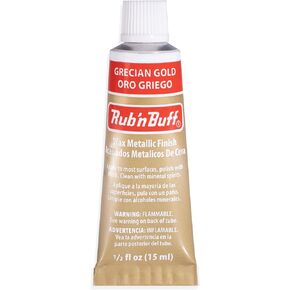 AMACO Rub n Buff Wax Metallic Finish - Rub n Buff Grecian Gold 15ml Tube - Versatile Gilding Wax for Finishing Furniture Antiquing and Restoration - Rub and Buff Colors Single Tube