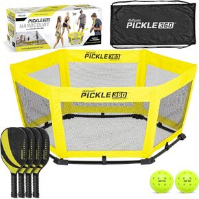 مجموعة ألعاب كرة المضرب GoSports Pickle 360 ​​- اختر الملاعب الأصلية أو الملاعب الصلبة - كرة Pickle بدون ملعب