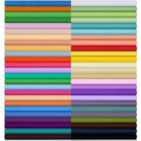 50 Pcs 10 x 10 Inch Cotton Fabric Square Fabric Quilting Sewing Patchwork Fabric Bundles for DIY Craft Sewing Clothing (Pure Color)