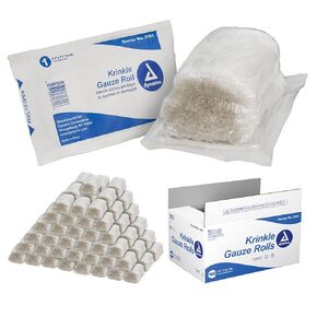 Dynarex 3161 Krinkle Sterile Gauze Roll, 4.5" x 4.1 Yard, 6-ply, Pack of 100