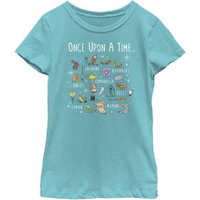 Disney Princess Once Upon a Time Girl's Solid Crew Tee