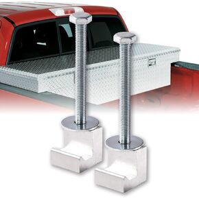 PIT66 Truck Tool Box Mounting Kit Comes with Fastening Nuts 1 Pair Universal Truck Tool Box Tie Downs Accessories Rail Mounting Kit Clamp Tiedown
