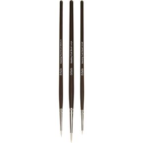 Frisk Set of 3 Artcoe Masking Fluid Brushes, Sable, White