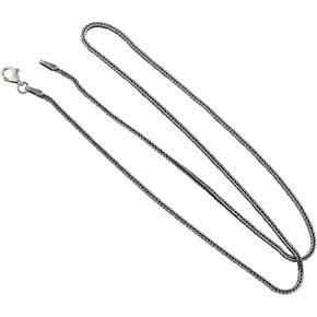 Sterling Silver 1.5mm Square Foxtail Chain Necklace w/Antique Finish - 16, 18, 20, 24, 30"