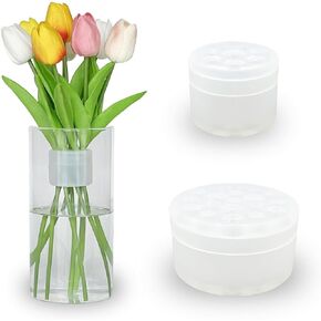 Gecdlye Silicone Spiral Ikebana Stem Holder,Flower Arrangement Holder for Vases,Ikebana Stem Holder Ring,DIY Bouquet Twister Flower Arrangement (2Pack Gray S+L)