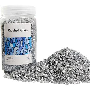 Gold Crushed Glass Broken Glass Pieces Nuggets Rocks Stones for Resin Arts,Crafts,Vase Fillers,Christmas Candle Holder Decorations,15 OZ