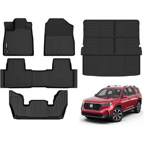 Wailtnb- Floor Mats Fit Honda Pilot 2015-2009 All Weather Car Floor Liners for 2009-2015 Honda Pilot Car Mats Fit for Honda Pilot Accessories for Honda Pilot 2015 2014 2013 2012 2021 2010 2009