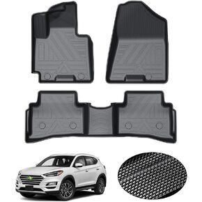 KUST Custom Fit Floor Mats for Hyundai Tucson 2021 2020 2019 2018 2017 2016 All Weather Floor Mat Liner Front and Rear Row Full Set Liners Black