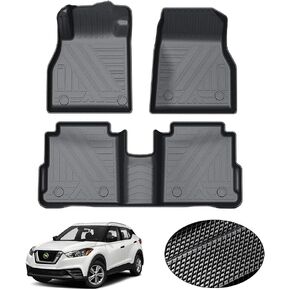 KUST Custom Fit Floor Mats for 2018-2023 2024 Nissan Kicks All Weather Floor Mat Liners Front & Rear Car Mats Black Non-Slip