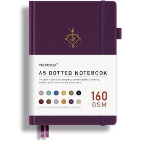 Bullet Dotted Journal, Aries Constellations Dot Notebook, with 256 Numbered Dot Grid Pages, 160gsm Bleed Proof Thick Paper, For Women Men