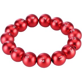 15 Number Metal Beads String , Fidget BraceletToy, Beads Metallic ，Metal Handstring, for Memory and Hand-Brain Synchronization Training Game . Toys for Learning and Improving Memory（Red Beads）