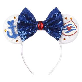 Cruise Mouse Ear Headband Hairband for Girl Women Glitter Sequin Cruise Gift (A)