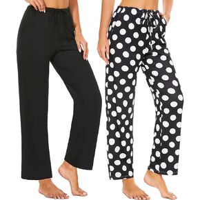 ROSA JUNIO Womens Pajama Pants with Pockets, Soft Drawstring Pajama Bottoms Women, Comfy Causal Sleep Lounge Pants