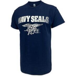 Armed Forces Gear Navy Seals Silver T-Shirt (Navy)