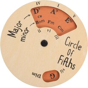 SHOWERORO Wooden Melody Tool Musical Instruments Accessories Music Theory Tool Circular Wooden Wheel Guitar Educational Tool Tools Circle of Fifths Melody Wheel Wood Color Wooden Product