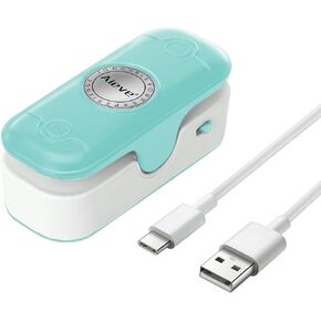 Aieve Bag Sealer Mini، 2 في 1 حقيبة مانعة للتسرب مع قطاعة، USB-C قابلة لإعادة الشحن حقيبة السدادة مع ظهر مغناطيسي، حقيبة محمولة صغيرة للأكياس البلاستيكية والوجبات الخفيفة وتخزين المواد الغذائية، أزرق in Kuwait