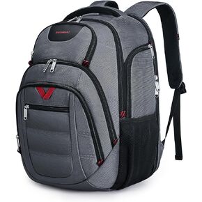 BAGSMART 45L Travel Laptop Backpack, TSA 17.3 Inch Laptop Backpack Flight Approved Travel Backpack with USB Charger Hole, Water Resistant College Computer Backpack Business Weekender Bag - Gray