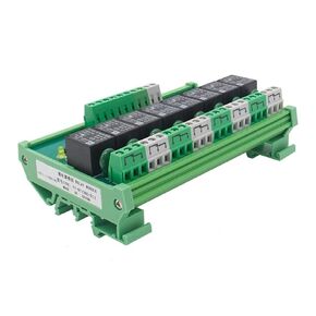 8 Channel Interface Relay Module 24VACDC DIN Rail Panel Mount for Automation PLC Board (FY-T738-24VACDC)