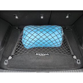 Floor Style Automotive Elastic Trunk Mesh Cargo Net for Hyundai Kona SE SEL N Line 2018-2023 - Premium Trunk Organizers and Storage - Luggage Net for Crossover - Best Car Organizer for Hyundai Kona