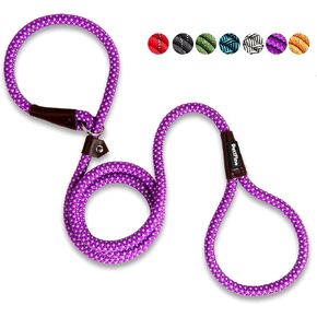 PetiFine Slip Lead Dog Leash,6FT x 1/2" Reflective Durable Dog Training Leash, Heavy Duty Adjustable Nylon Dog Rope Leash Slip Leash for Small Medium Large Dogs (Purple)