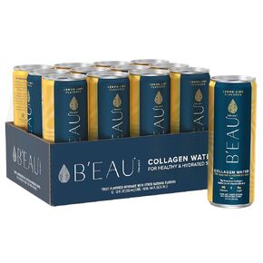 B'EAU Collagen Water, Lemon Lime, 12 Fl Oz, 12 Pack