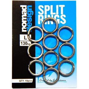 Nomad Design Heavy Duty Stainless Steel Split Rings - Snap Ring, Split Ring, Lure Connector Fishing Pliers for Jigging Trolling and Saltwater Freshwater