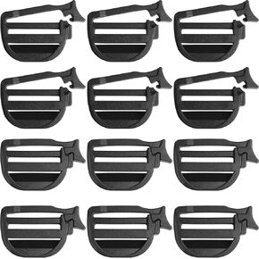 12PCS Wire Free Backpack Buckles 1 I.D. Eyelet Replacement No-Sew 4-Position Press Snap Buckles Backpack Bookbag Plastic Accessories Webbing Adjustment Buckles