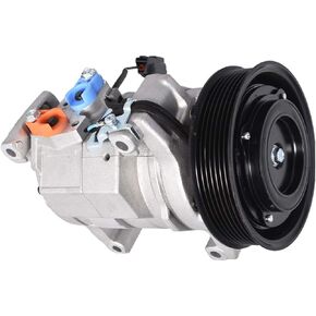 WFLNHB AC Compressor & A/C Clutch, A/C Ports 7 Grooves Replacement for Honda Accord 2.4L 2003-2007 CO 28003C 10345430 10349951