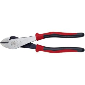 Klein Tools J228-8 Pliers, Made in USA, Diagonal Cutting Pliers with Dual-Material Journeyman Handles, Short Jaws and Beveled Cutting Edges, 8-Inch