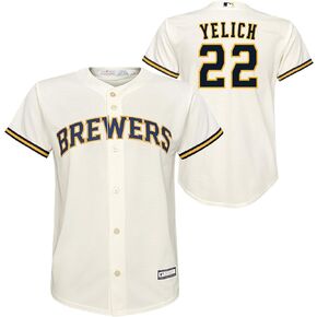Christian Yelich Milwaukee Brewers MLB Kids Youth 8-20 White Home Player Jersey