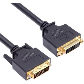 cablecc DVI to DVI 24+1 Full pinout Male to Female Extension Cable DVI-D Dual Link Digital Video for Monitor Graphics Card 50cm in Kuwait